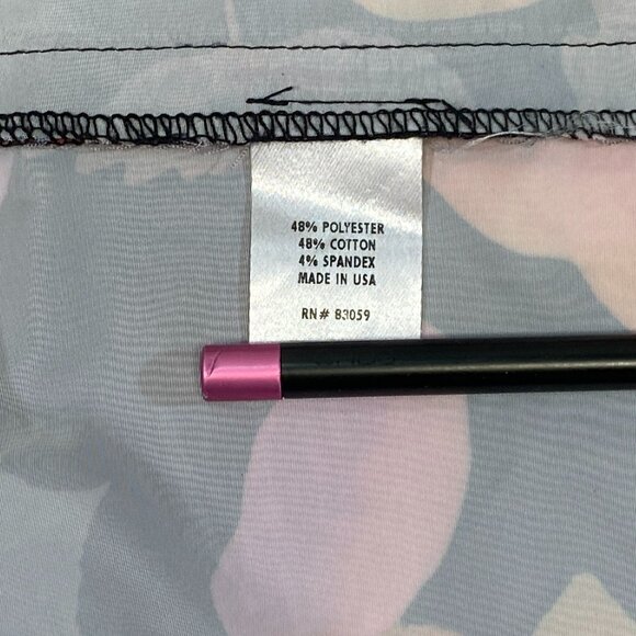 Isaac Mizrahi Leaf Print V Neck Cap Sleeve Elastic Waist Midi Dress Black Orange - Picture 12 of 13